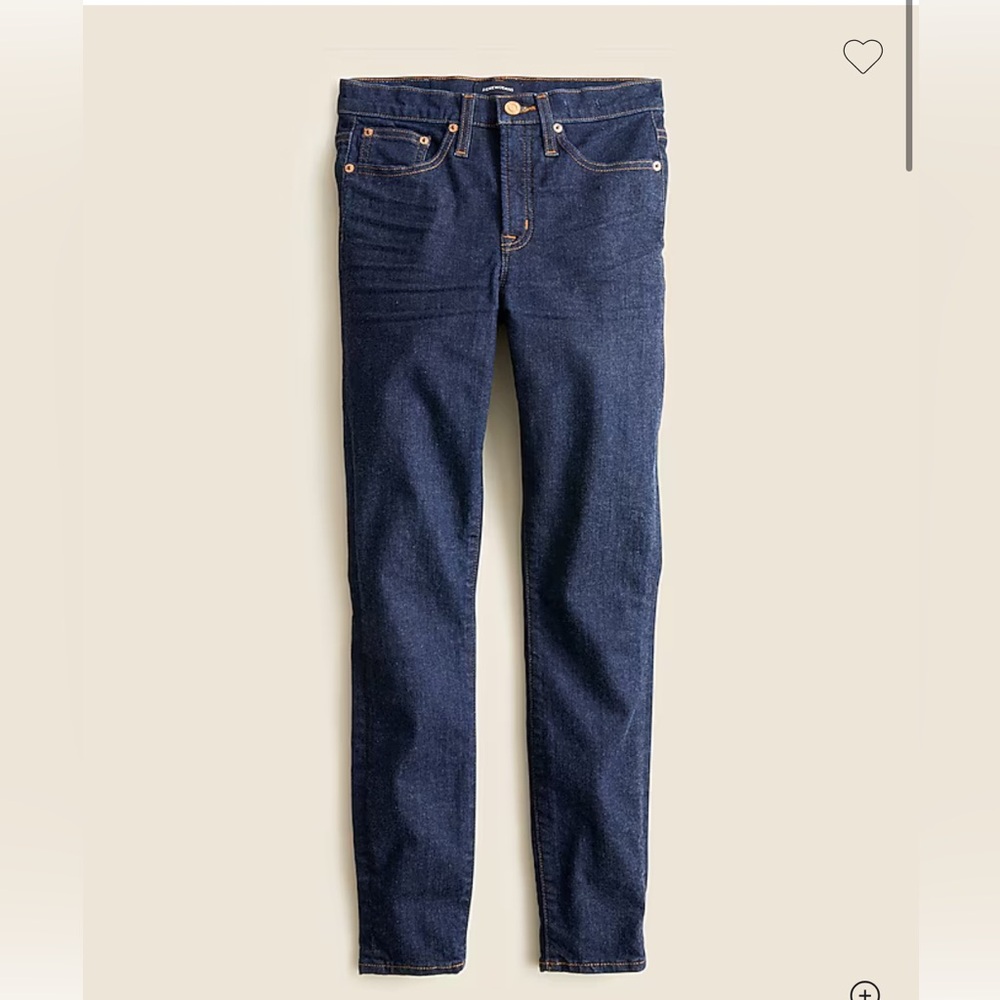 J Crew midrise 9” toothpick skinny jeans in dark blue